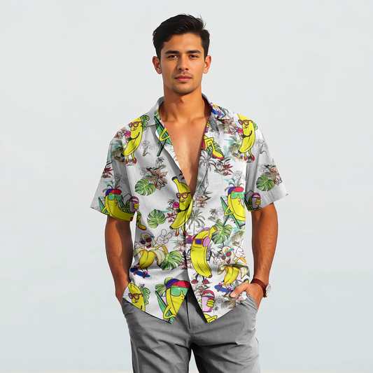 Banana Cartoon Print Shirt